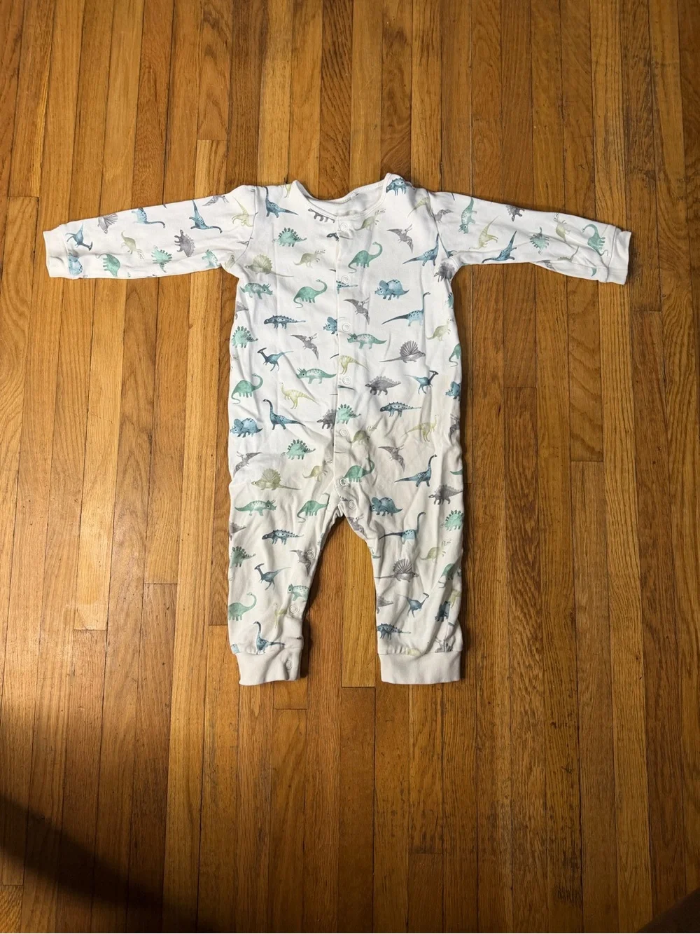 Next 1.5-2 years White Dino-Print One-Piece Sleeper